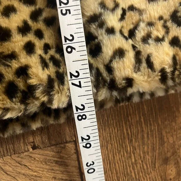 VTG Donnybrook Coat XS Leopard Print Faux Fur Full Zip Hooded Jacket Mob Wife